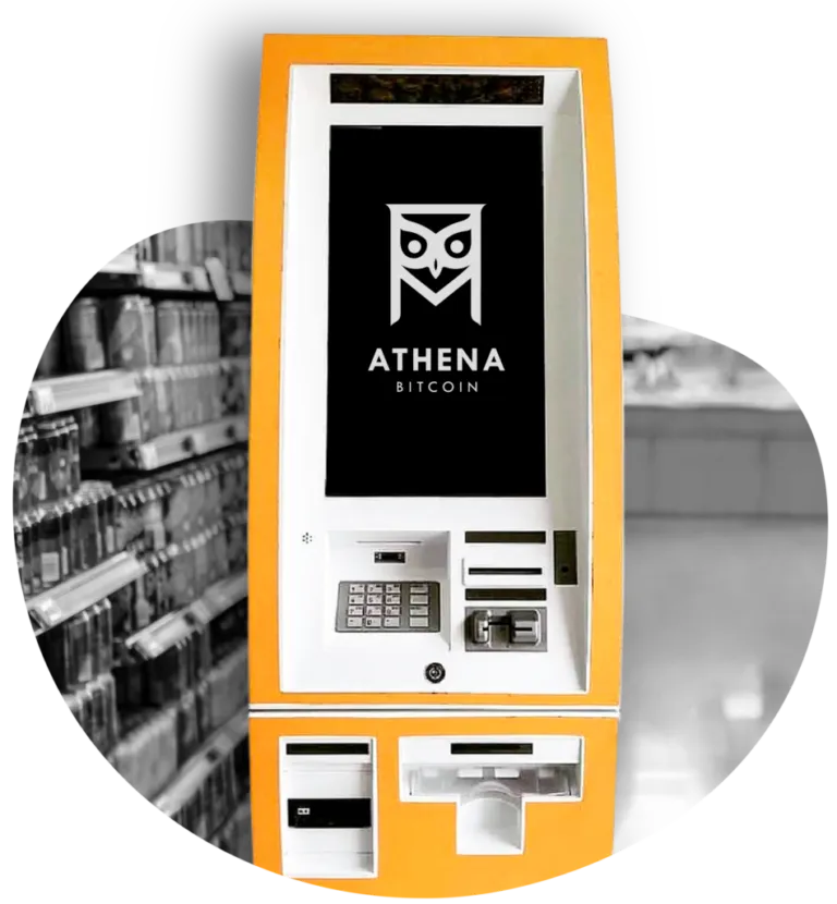 An Athena Bitcoin cryptocurrency kiosk.