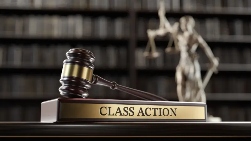 Judge's gavel as a symbol of legal system, themis and wooden stand.